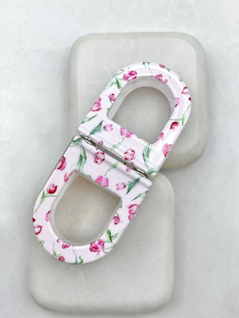 Çiçek Desenli Magnet Lock Toka Pembe