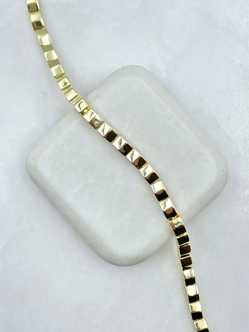 Kare Yansımalı Bombe Bileklik Gold
