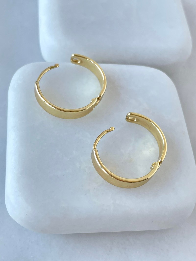 Özel Seri Düz Kesim Halka Küpe Gold