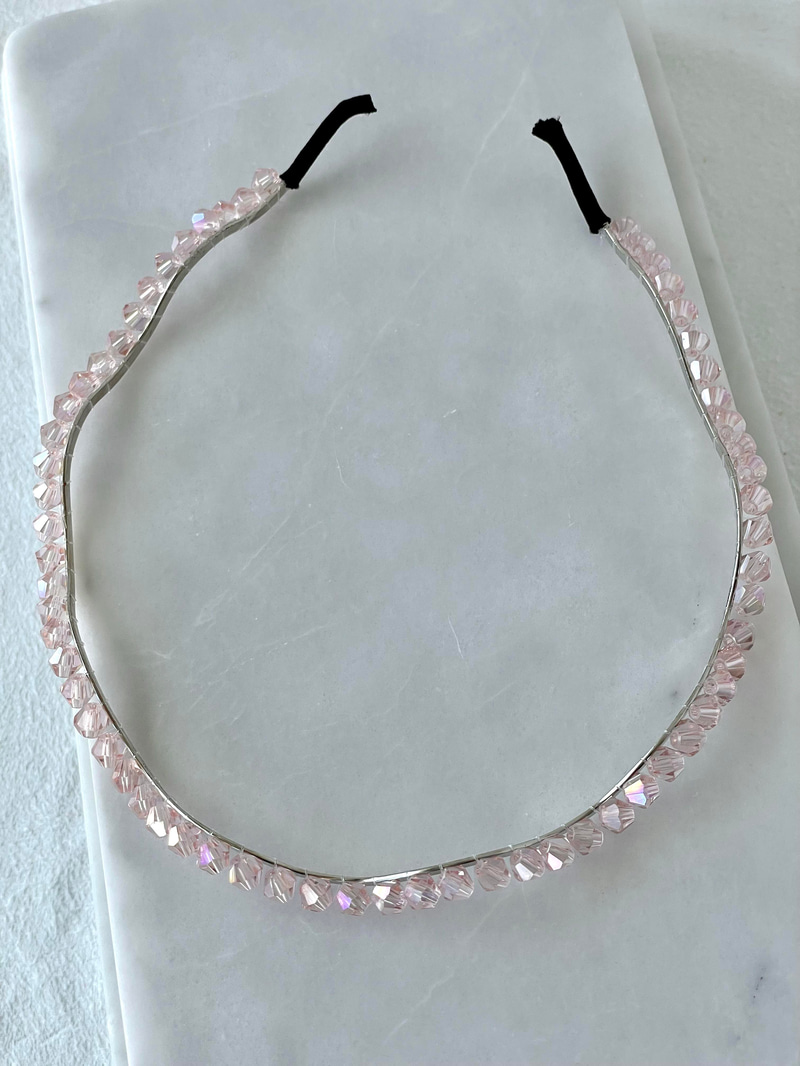 Taşlı Zikzak Model Taç Pembe