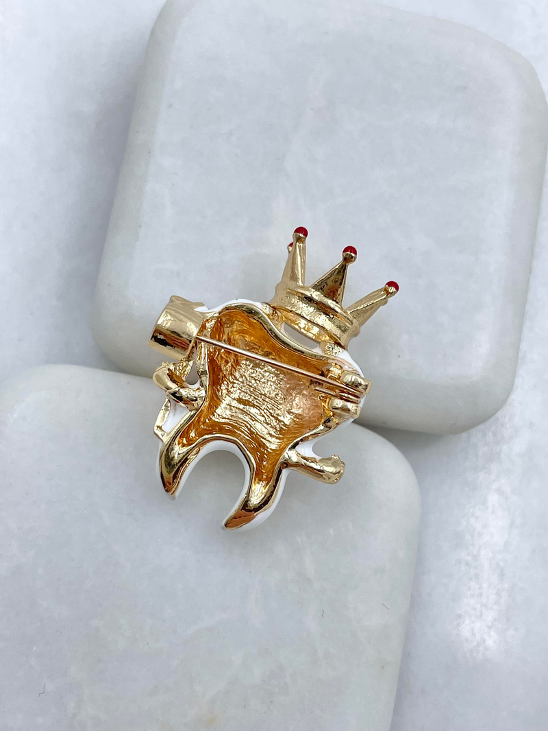 Taçlı Diş Broş Gold