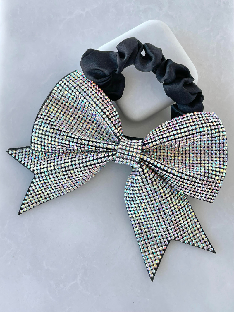 Kristal Taşlı Fiyonk Scrunchie Toka Renkli