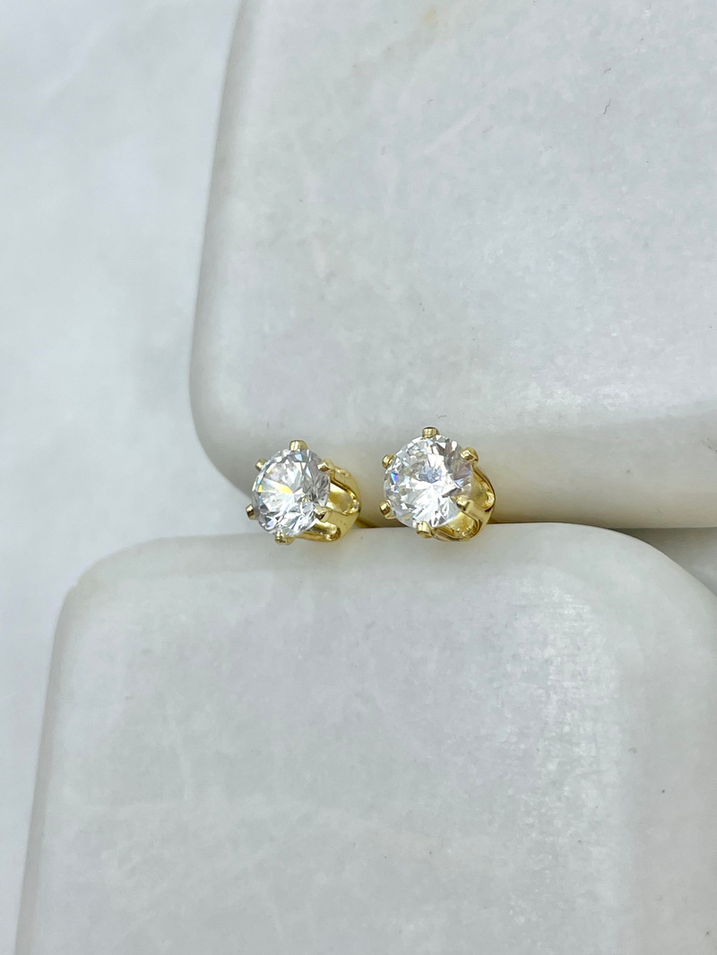 Özel Seri Kristal Taş Küpe 0.6 mm Gold