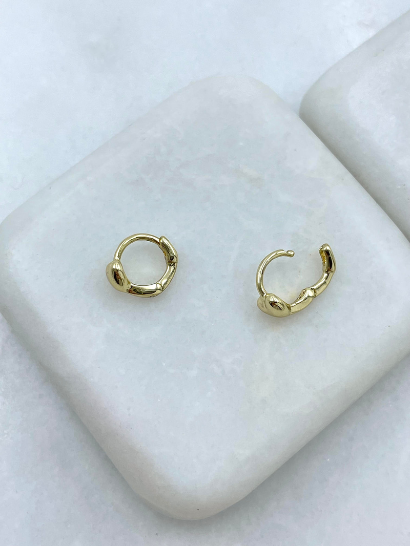 Özel Seri Minimal Kalpli Halka Küpe Gold