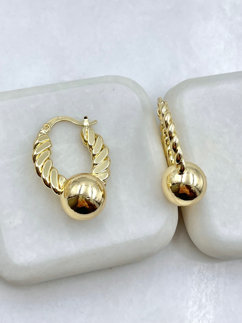 Topçuk Detay Burgu U Küpe Gold