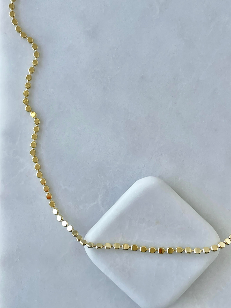 Altın Kaplama Arpa Zincir Kolye 80 cm Gold