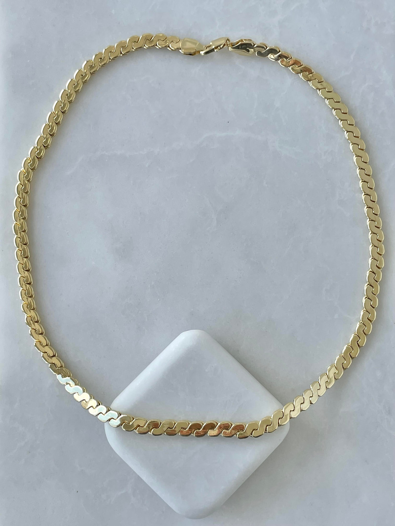 Altın Kaplama 5 mm Burgu Zincir Kolye 45 cm Gold