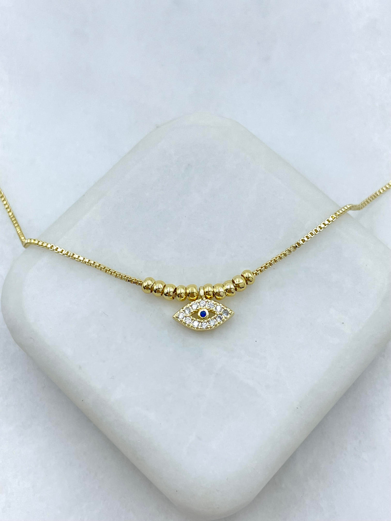 Altın Kaplama Minimal Göz Model Asansör Kolye Gold