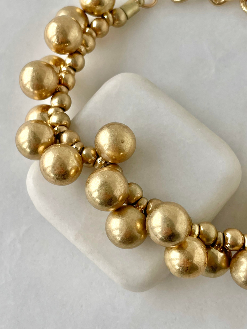 Çoklu Mat Topçuk Bileklik Gold
