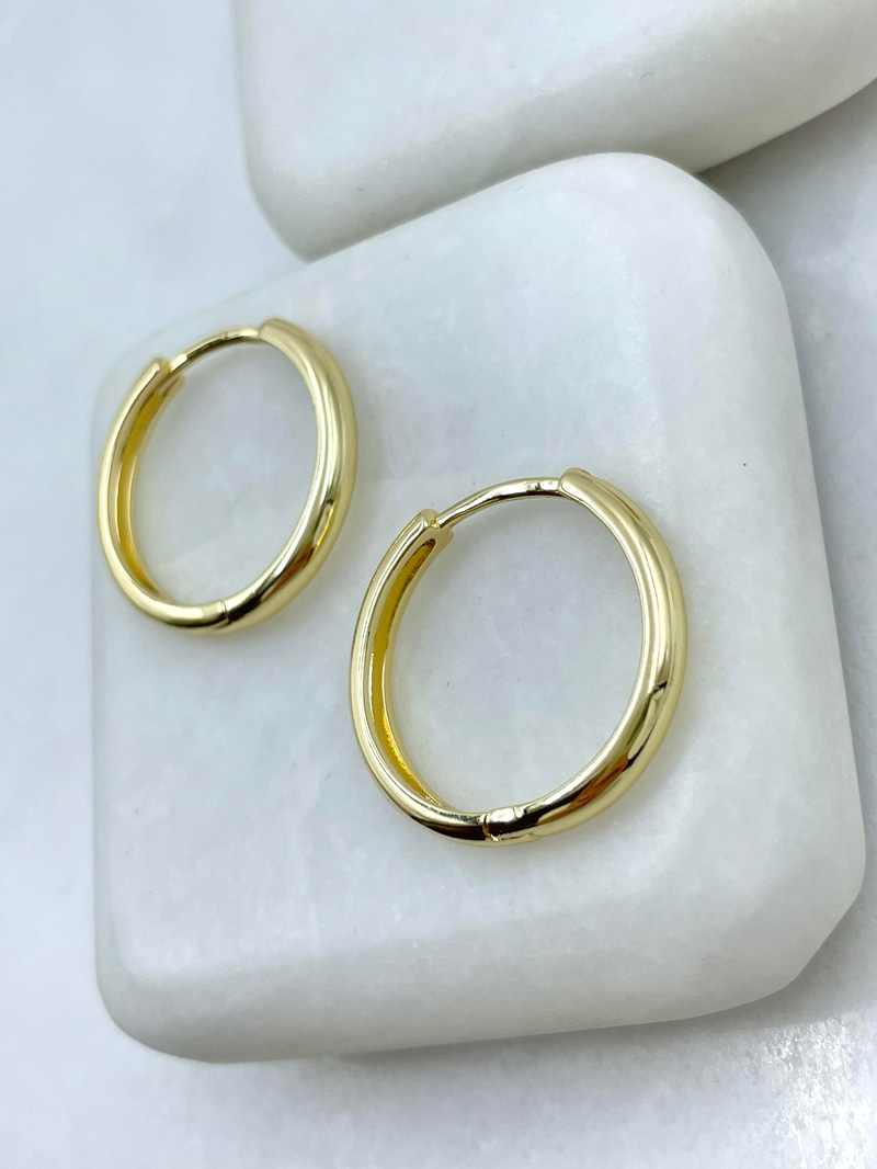 Altın Kaplama İnce Halka Basic Küpe 2.1 cm Gold