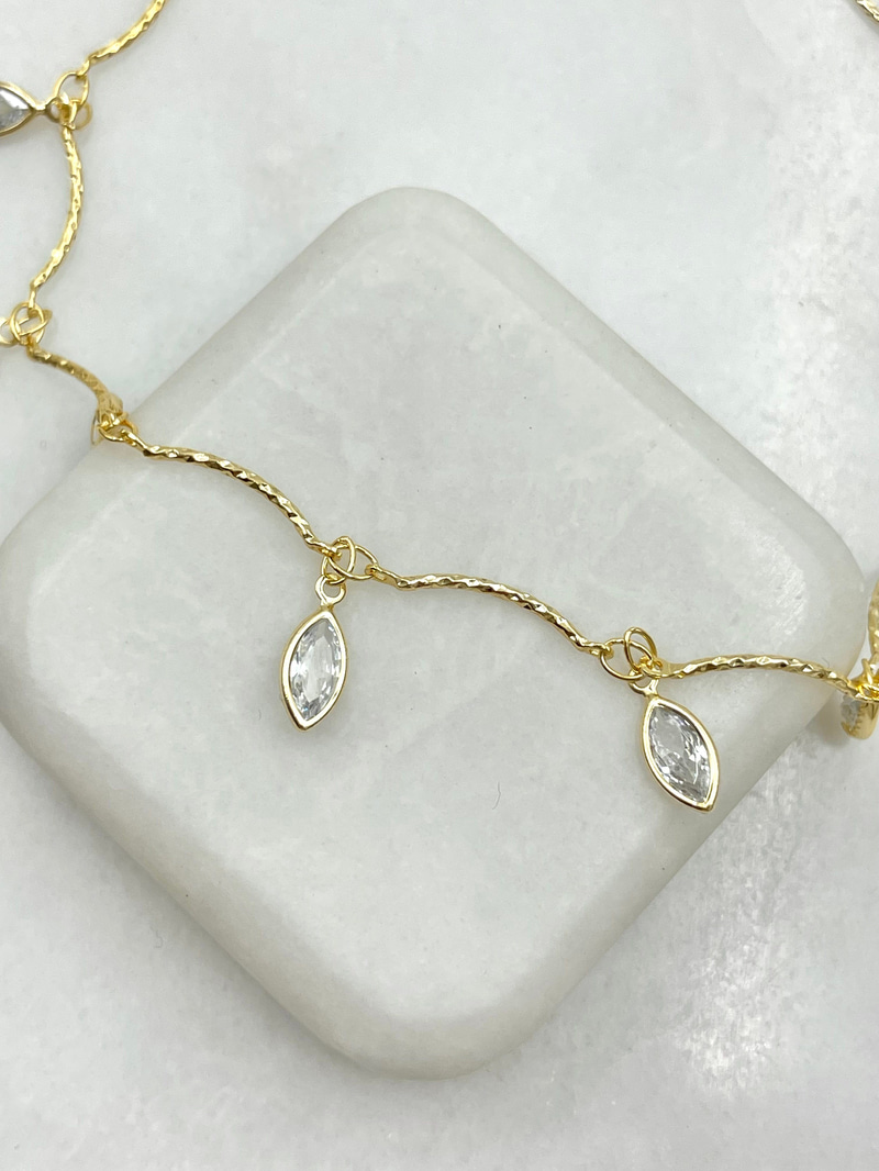 Damla Kristal Sallantılı Halhal Gold