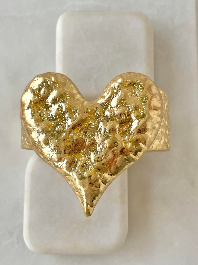 Eskitme Ezme Kalp Esnek Bileklik Gold