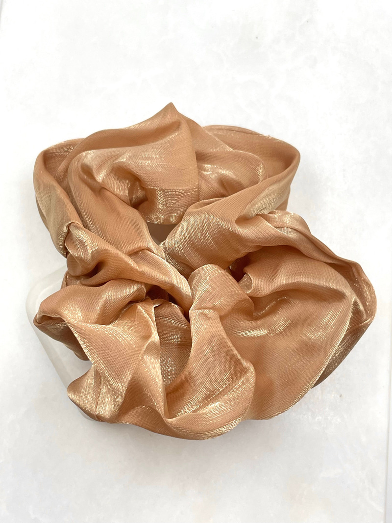 Yansımalı Organze Tül Scrunchie Toka Vizon