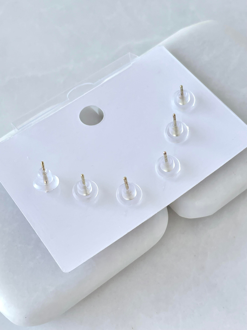 Altın Kaplama Altılı İncili Çiçek Model Minimal Küpe Gümüş