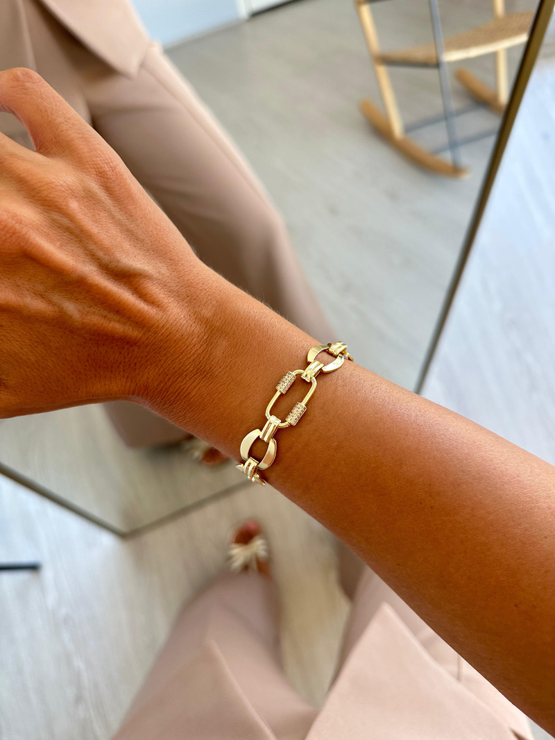 Altın Kaplama Birleşim Model Tasarım Bileklik Gold