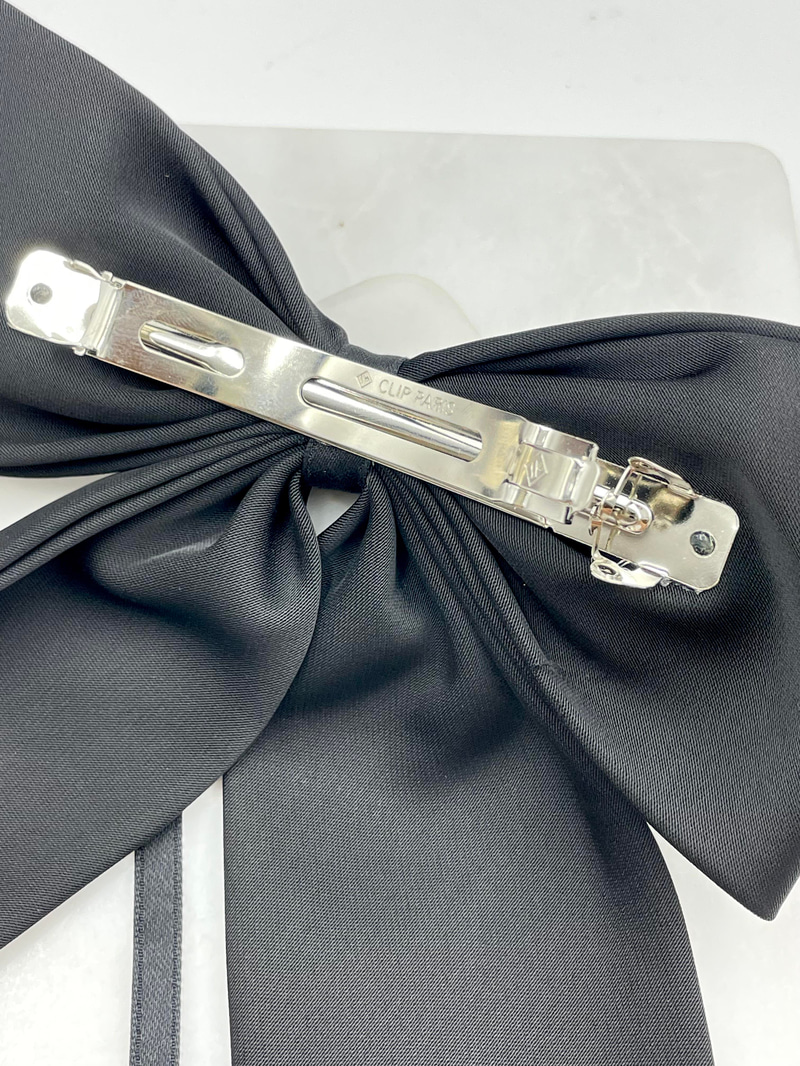 Kristal Taşlı Premium Saten Otomatik Toka Siyah