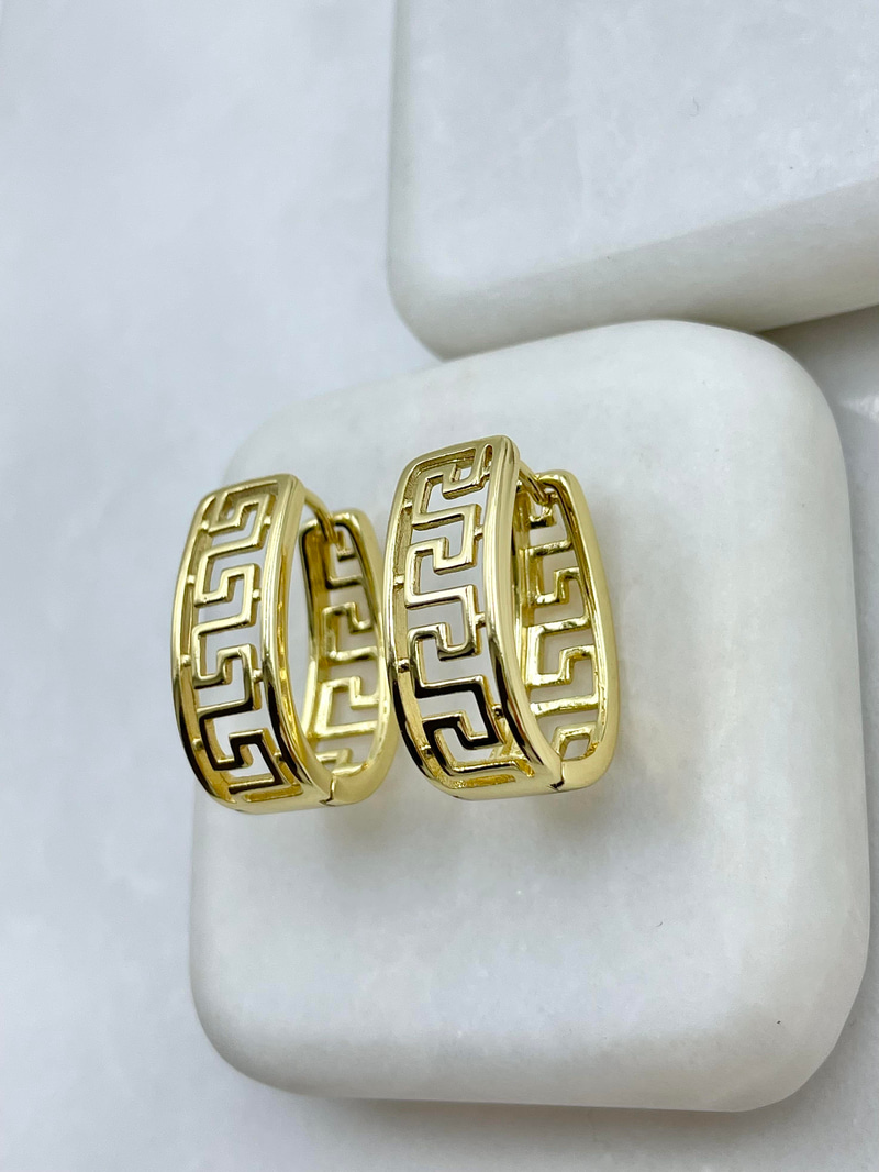 Özel Seri Etnik Desen U Küpe Gold