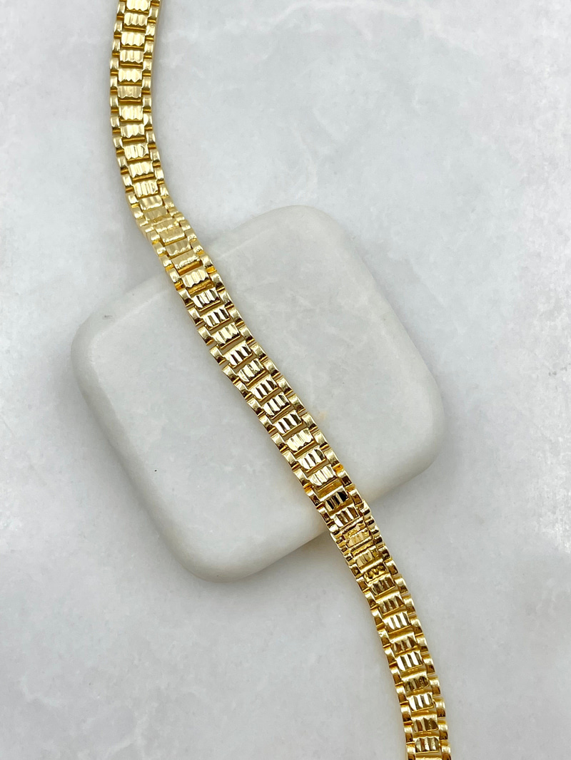 Lazer Kesim Kordon Bileklik Gold