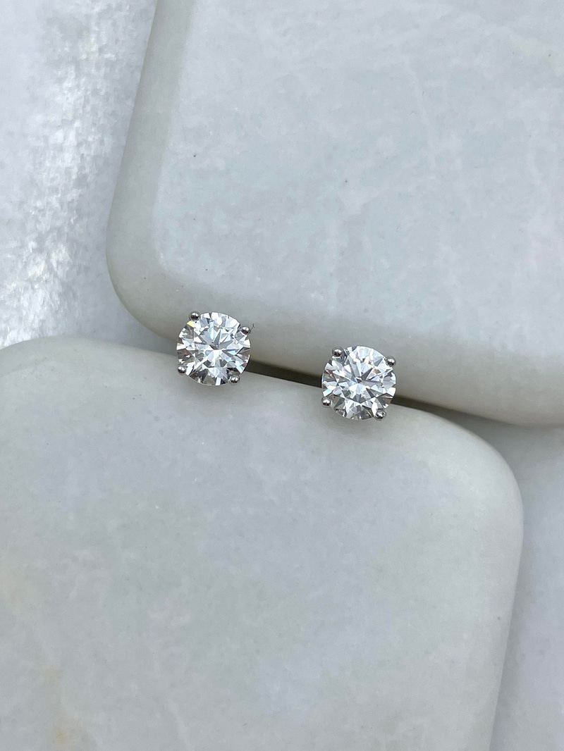 Özel Seri Kristal Taşlı Küpe 0.6 mm Gümüş