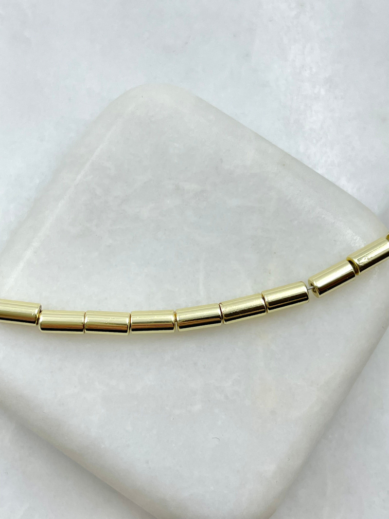 Boru Boncuk Kolye Gold