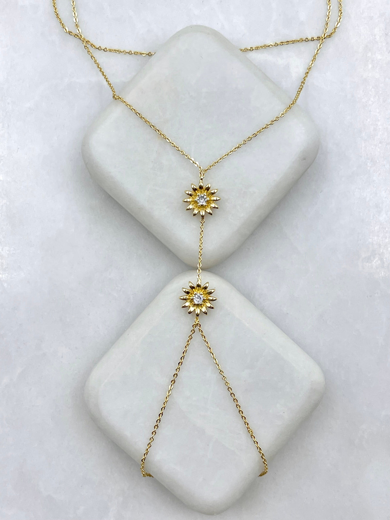 İkili Çiçek Model Şahmeran Gold