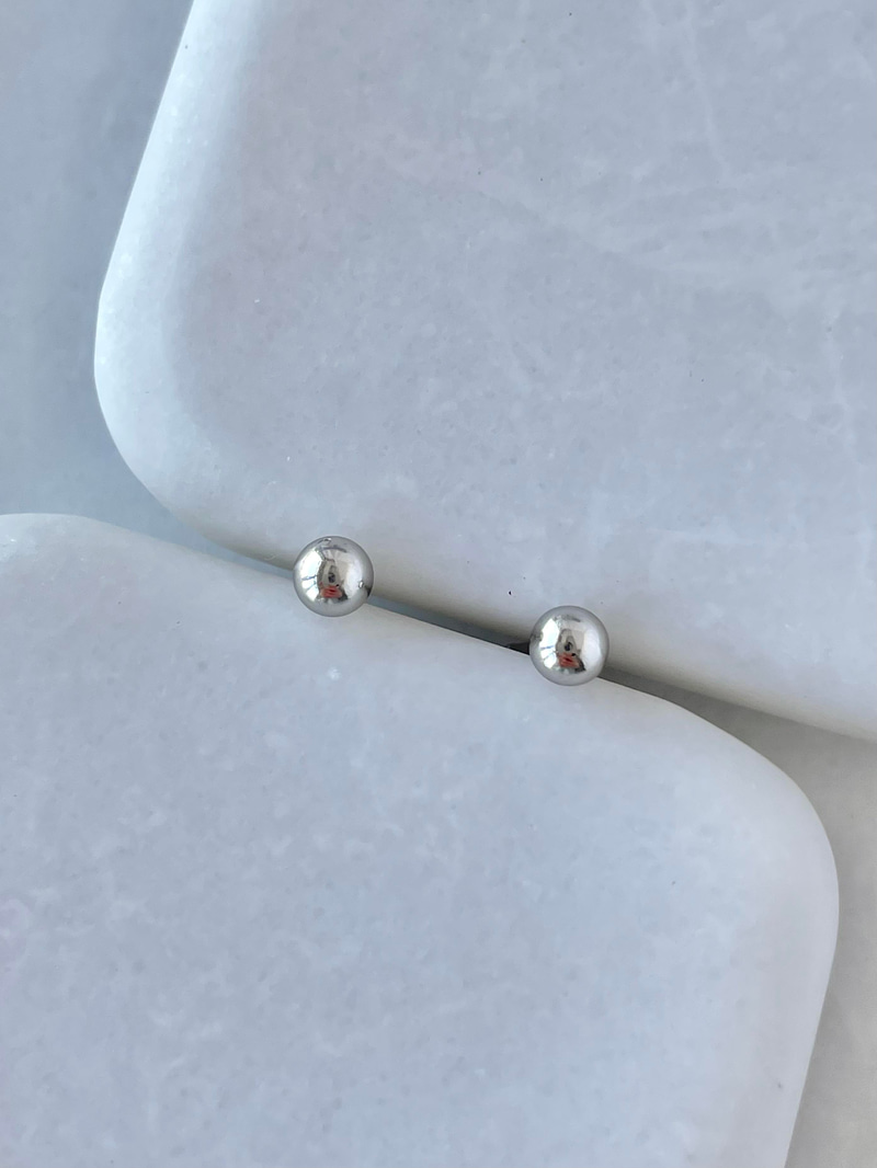 Özel Seri Minimal Top Küpe 0,3 mm Gümüş