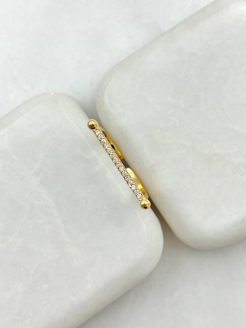 Zirkon Taşlı Sütun Yüzük Gold