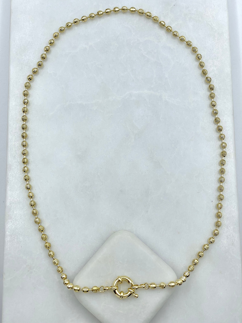 Altın Kaplama Dorikalı Önden Kilit Kolye Gold