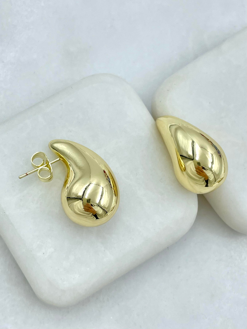 Özel Seri Damla Küpe 2.5 cm Gold