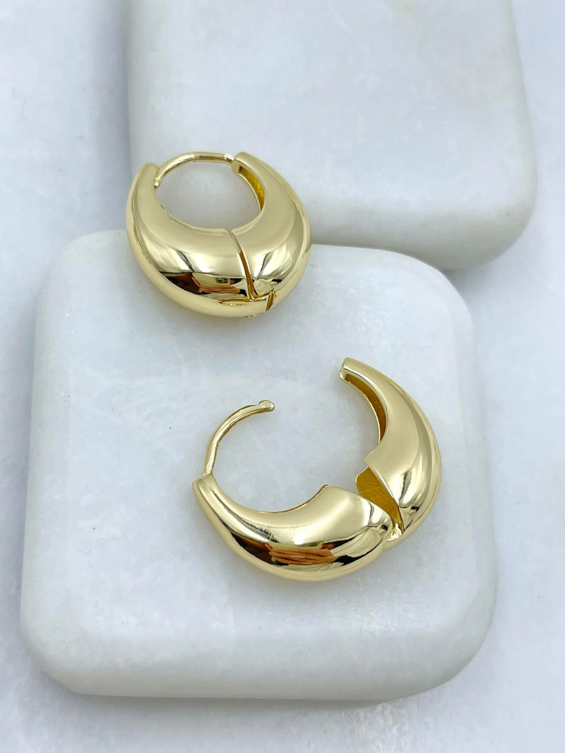 Altın Kaplama Bombe Damla Küpe 2.2 cm Gold