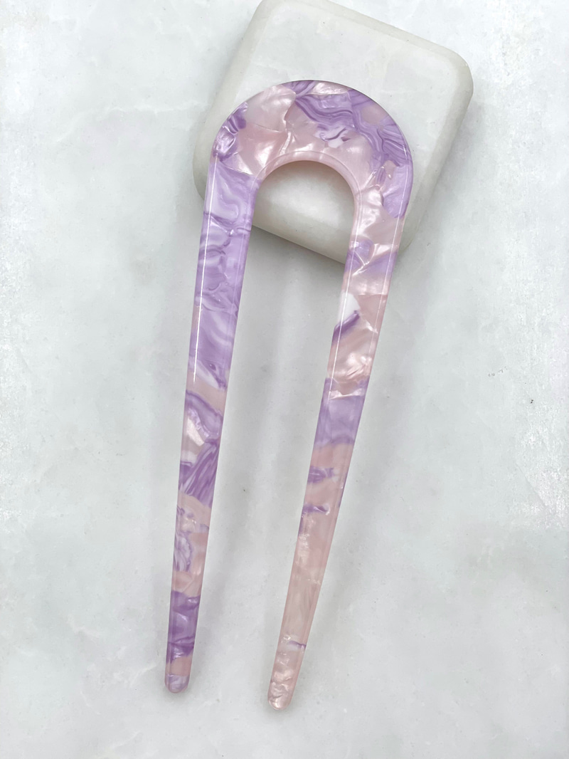 Oval Kemik Topuz Tokası Lila