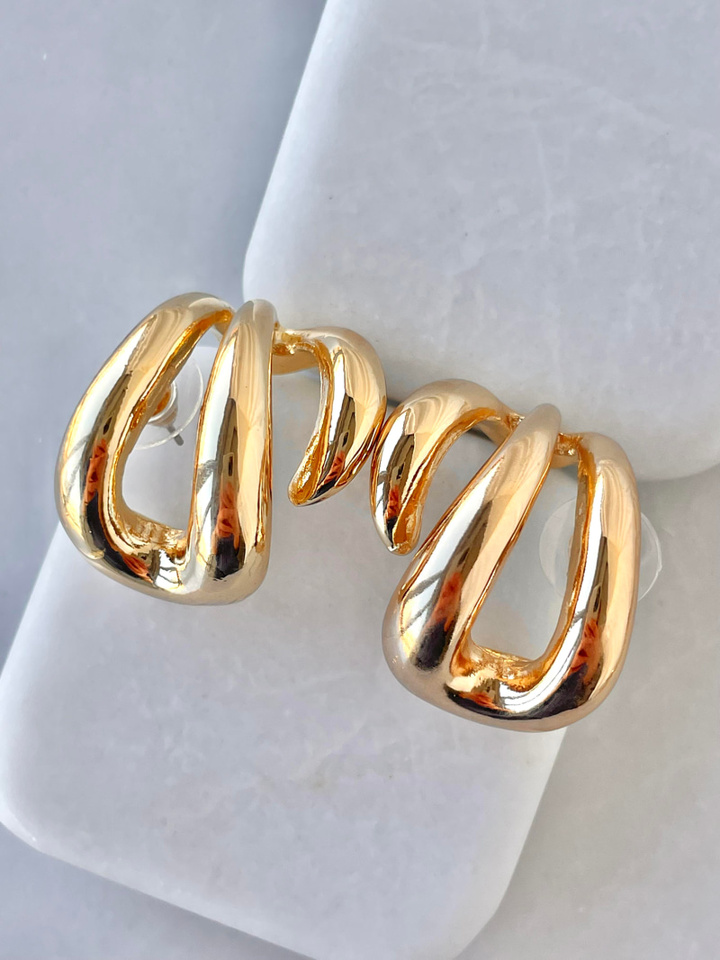 Altın Kaplama Gold Tasarım Küpe