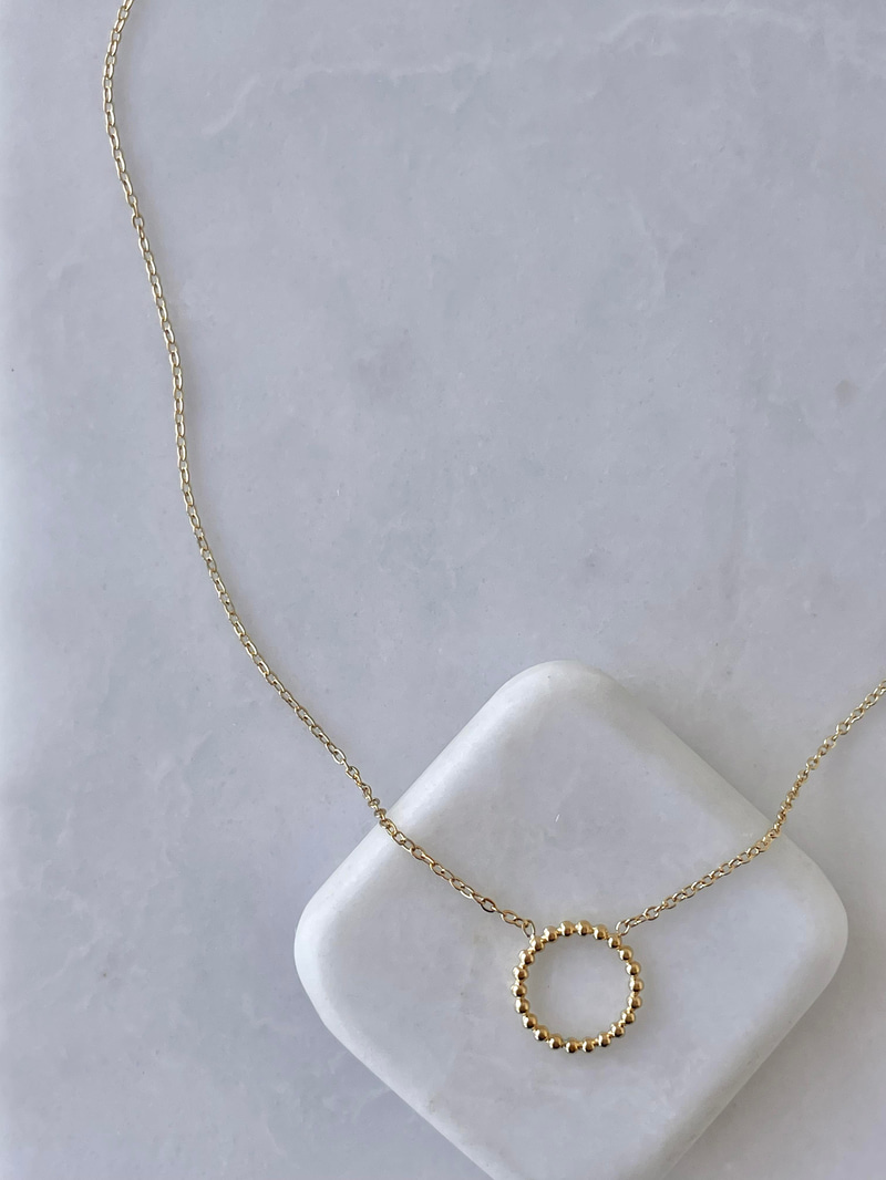 Çelik İçi Boş Daire Kolye Gold