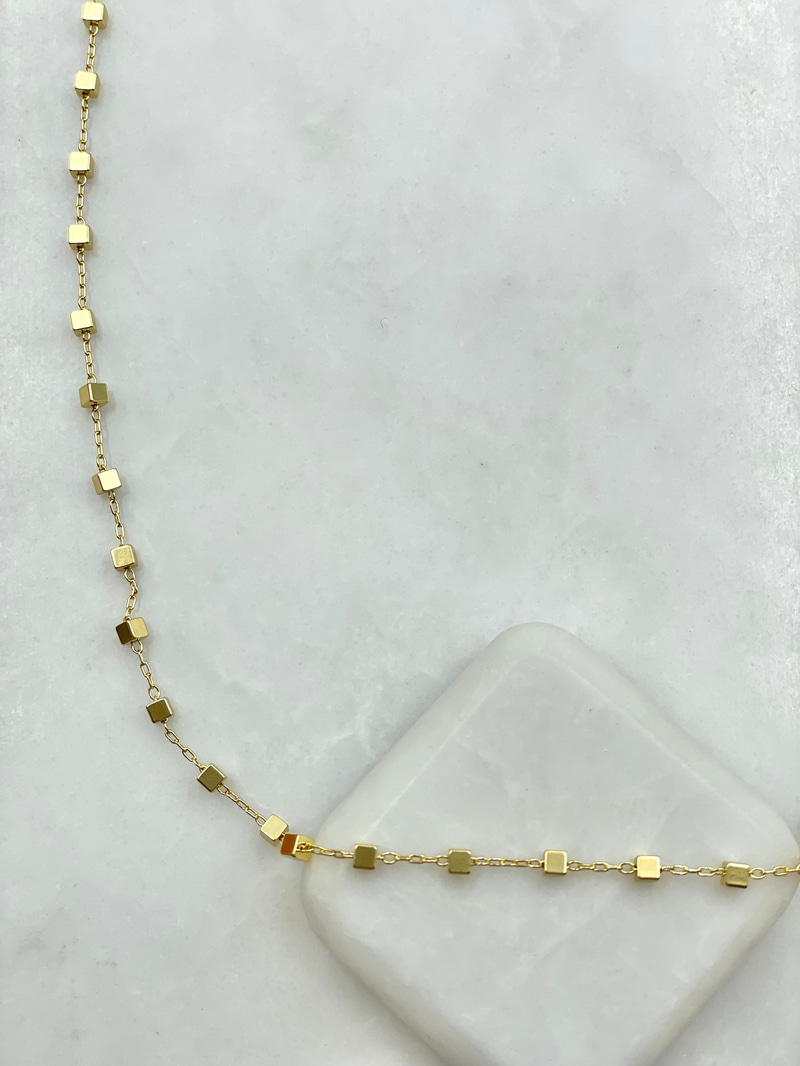 Küp Zincir Kolye 60 cm Gold