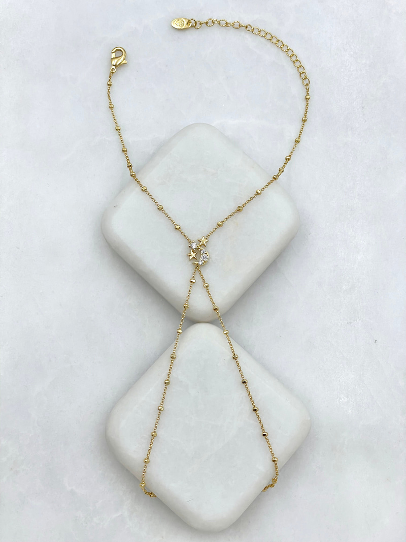 Altın Kaplama Ay Yıldız Model Topçuk Zincir Şahmeran Gold