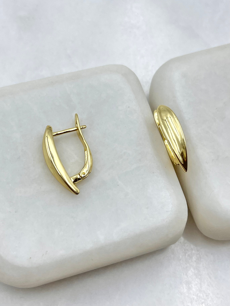 Özel Seri Oval Tasarım U Küpe Gold