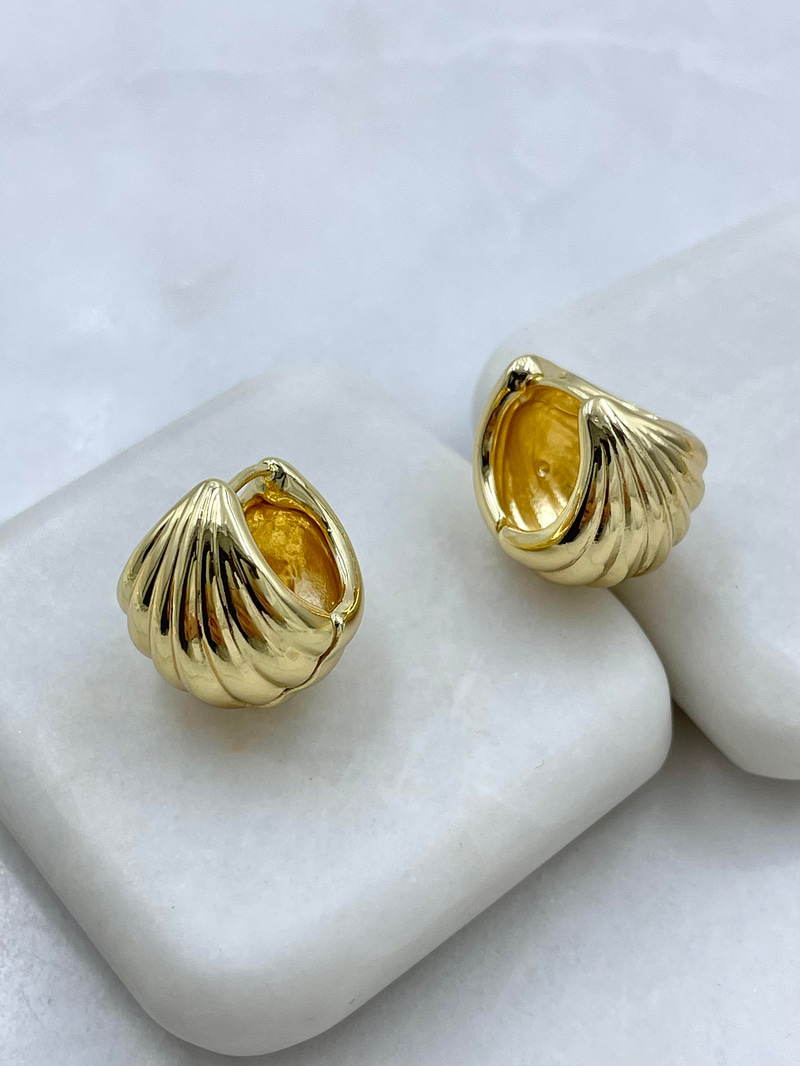 Altın Kaplama Deniz Kabuğu Model Küpe Gold