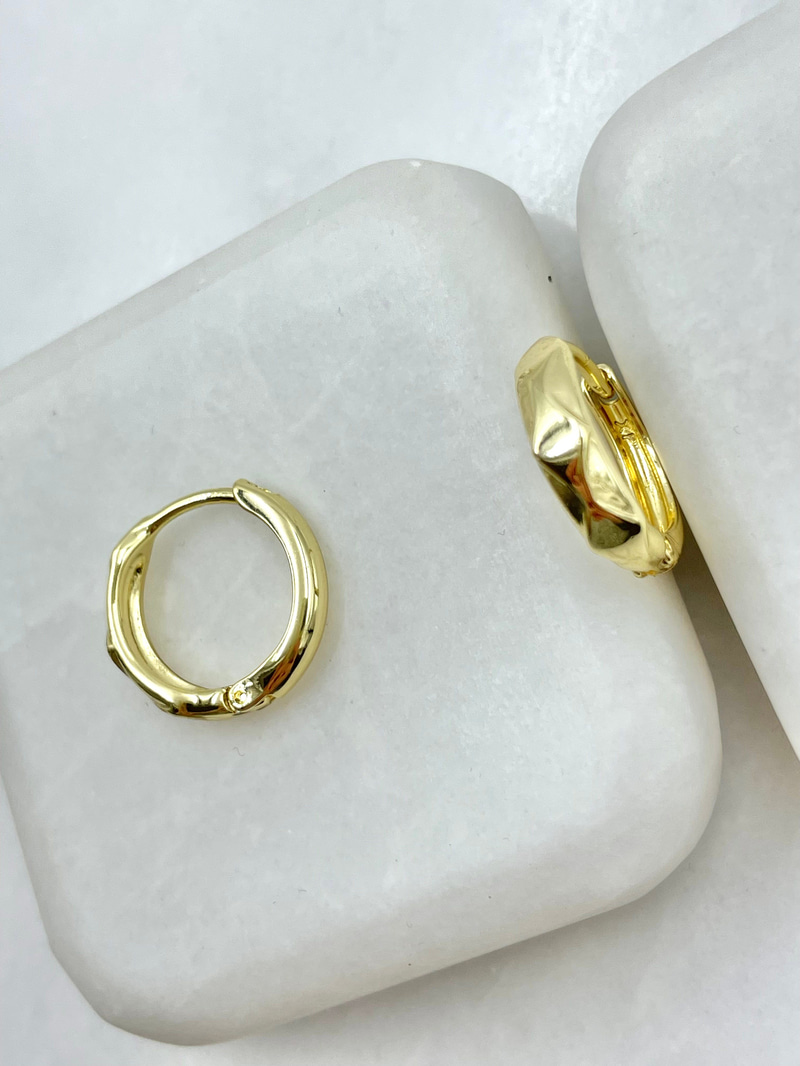 Özel Seri Yansımalı Halka Küpe 1.5 cm Gold