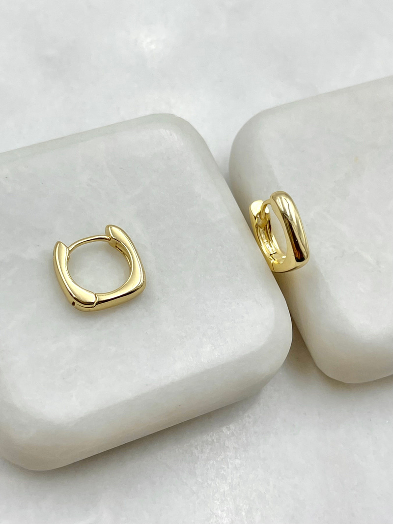 Özel Seri Kare Köşeli Minimal Küpe Gold