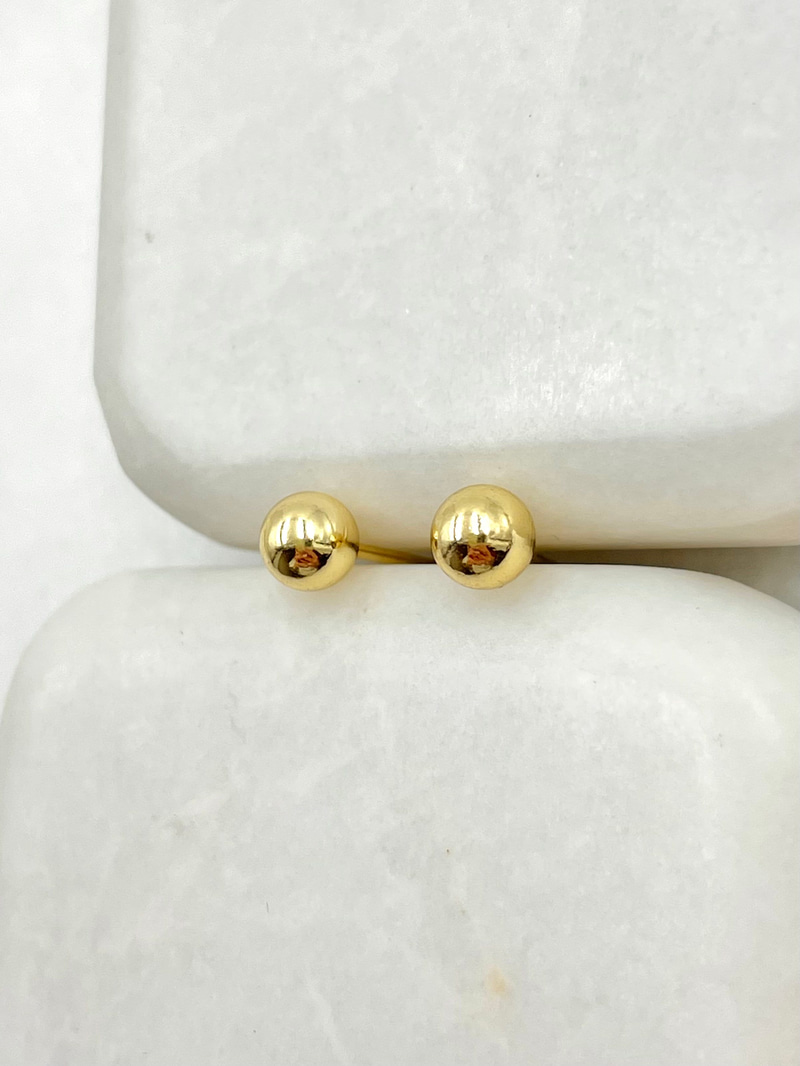 Özel Seri Minik Topçuk Küpe 0.4 cm Gold