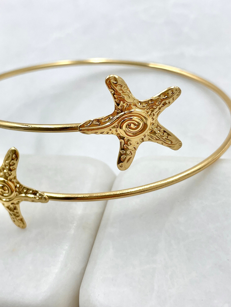İkili Deniz Yıldızı Pazu Bileklik Gold