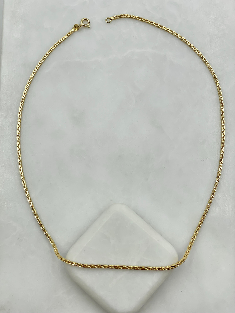 Özel Seri Örgü Zincir Kolye 45 cm Gold