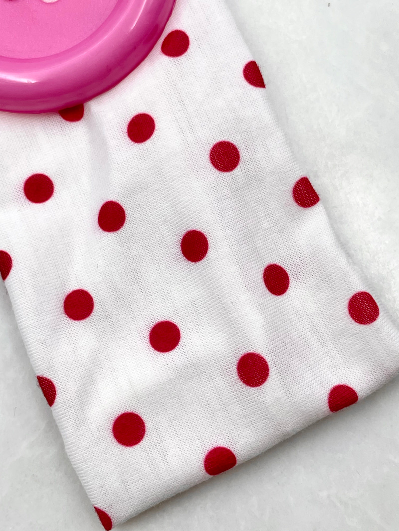 Düğme Detay Puantiyeli Bandana Pembe
