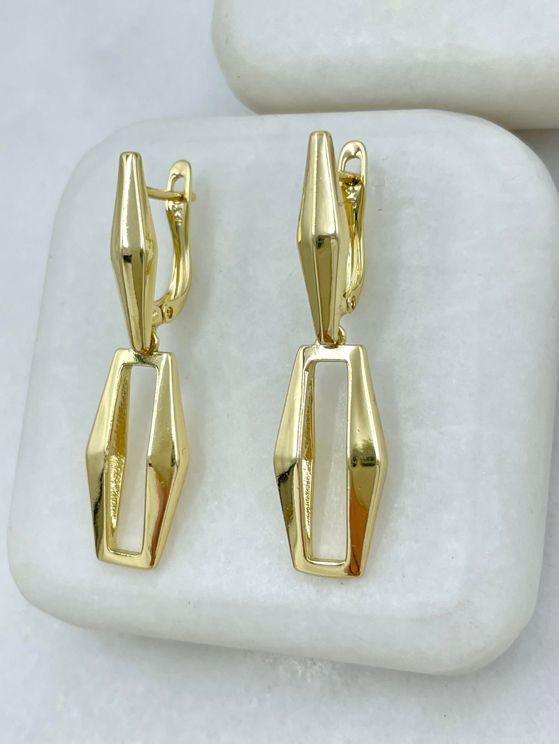 Özel Seri Geometrik Şekilli Tasarım Küpe Gold