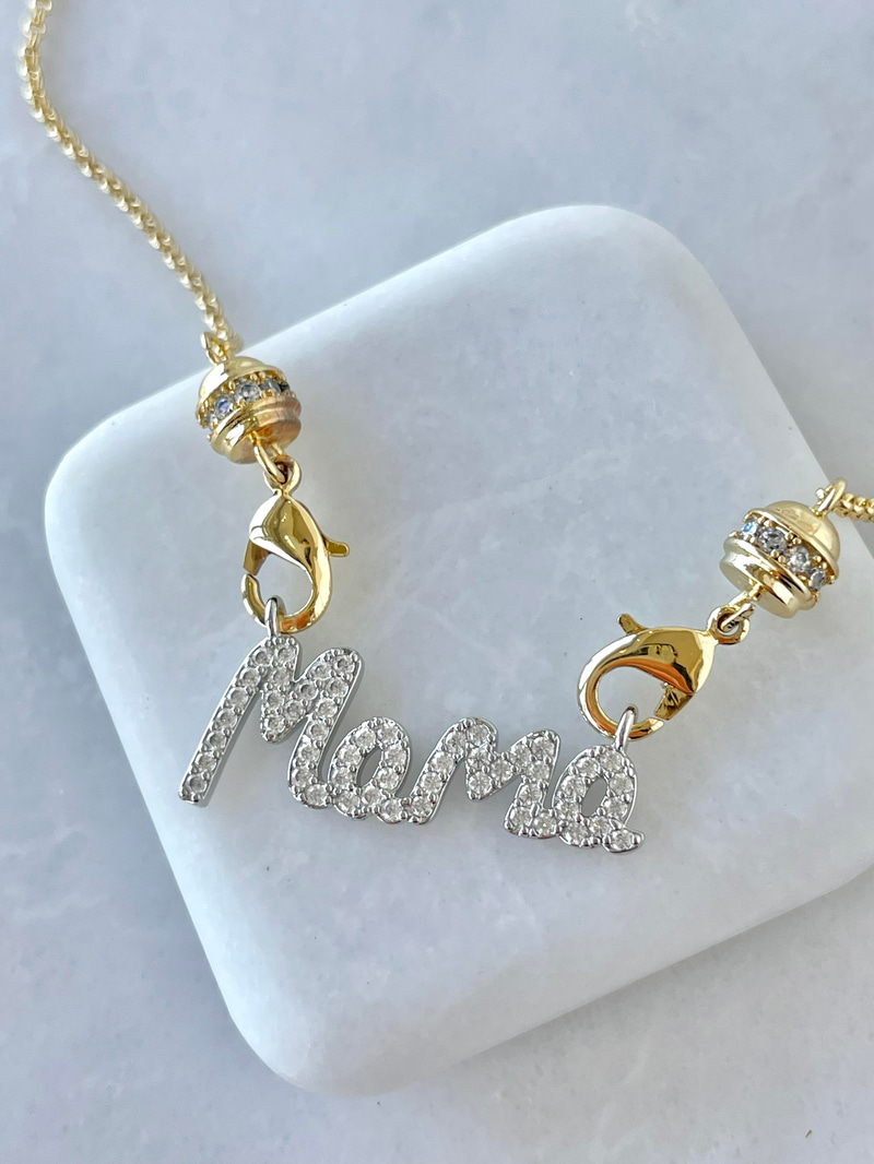 Altın Kaplama Çift Renk Mama Kolye Gold