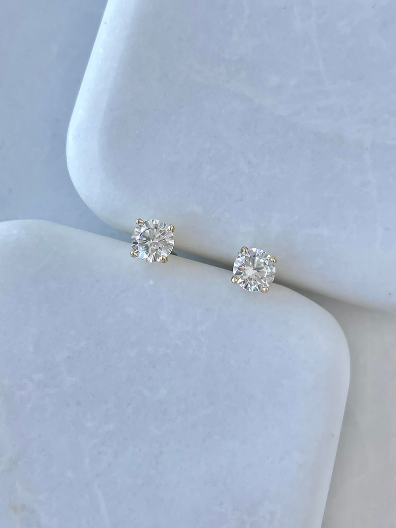 Özel Seri Minimal Kristal Küpe 0,5 mm Gold