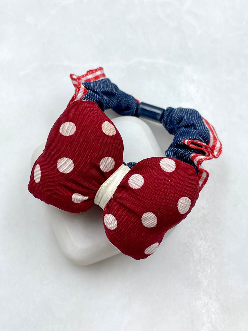 Puantiyeli Fiyonk Scrunchie Toka Renkli