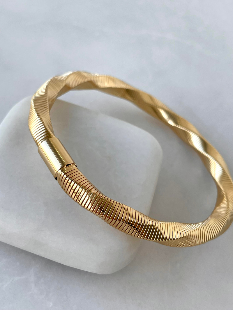 Altın Kaplama Esnek Burma Bileklik Gold