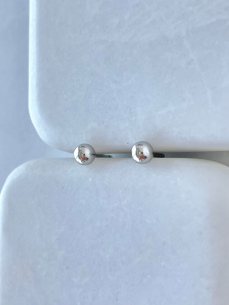 Özel Seri Minimal Top Küpe 0,3 mm Gümüş