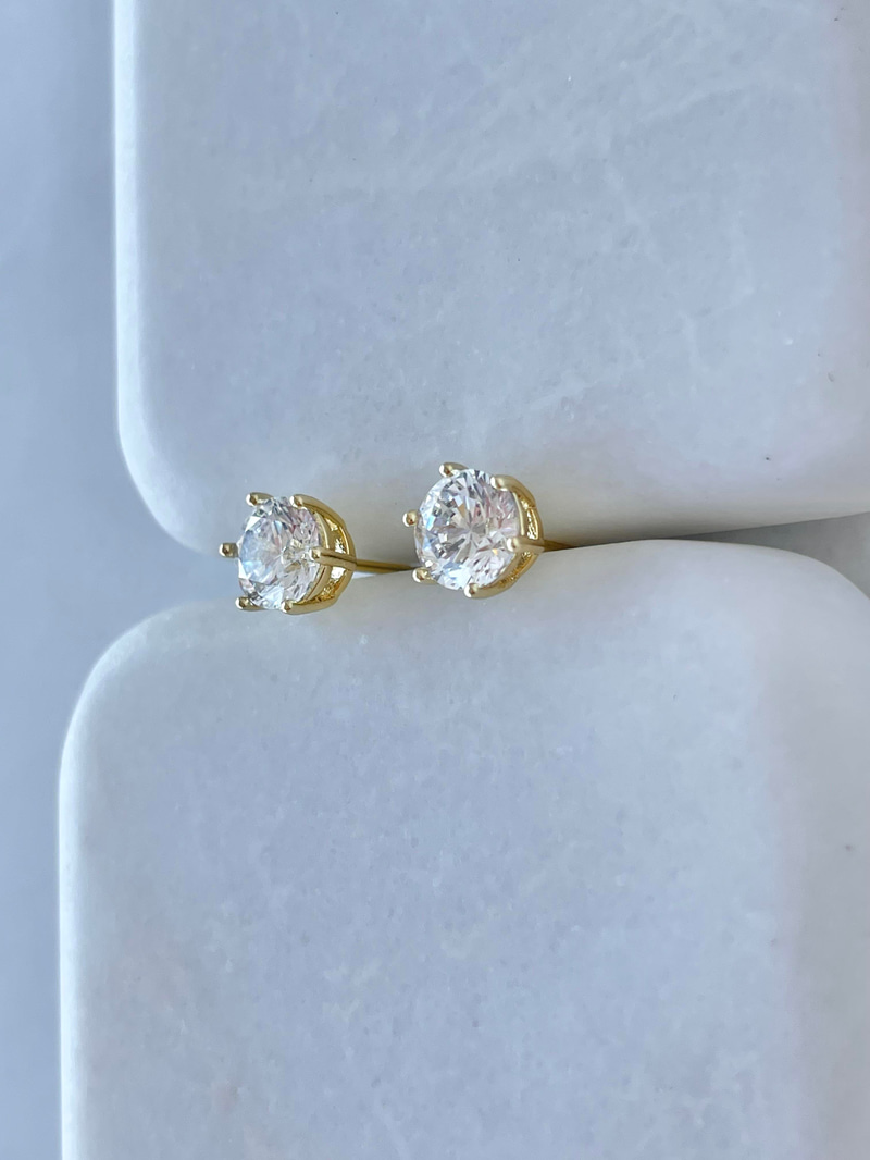Özel Seri Minimal Kristal Küpe 0,7 mm Gold